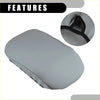 Gray padded center console armrest cover with black trim and quilted texture for toyota rav4 2019-2023