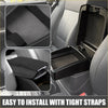 Black plastic center console cover armrest protector for Toyota RAV4 2019-2022 with mesh insert and stitched trim