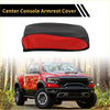 Black and red two-tone leather center console lid armrest cover for Toyota Tacoma 2016-2020
