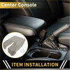 Black leather center console lid armrest cover with white stitching for toyota tundra 2014-2021 microfiber leather
