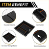 Black plastic center console organizer tray with orange trim and compartments for toyota tacoma 2016-2021