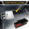 Black plastic center console organizer tray with red accents for Toyota Tacoma 2016-2023 with sleek modern design