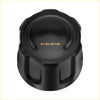 Black textured plastic center hub wheel cap with matte finish and gold rygo motor logo for suzuki quadrunner models