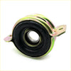 Center support bearing for toyota hilux 1979-1983 with metallic green and pink coated transmission input shaft and black rubber bushing