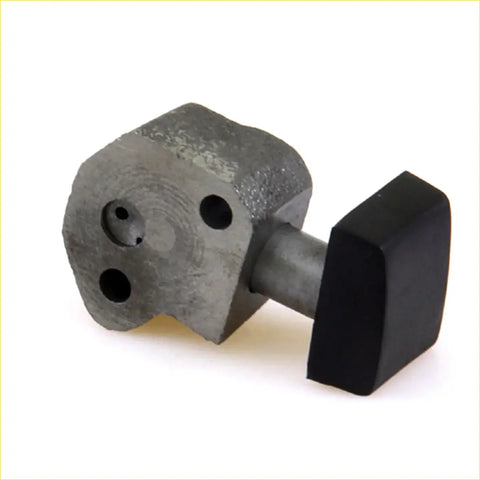 Gray metallic chain tensioner with three holes and black rubberized handle for datsun nissan bluebird 910 1979-1983