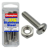 Champion Stainless Machine Screw & Nut Panhead Phillips