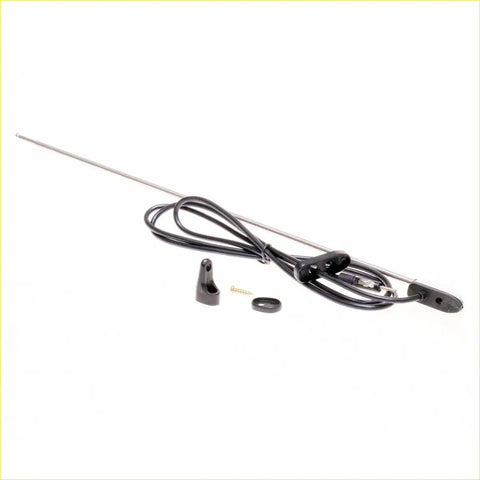 Black antenna with metallic shaft and coiled cable for chrome antenna pillar nissan datsun 720 dx2wd ute 1979-1985