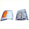 Chrome corner indicator light for toyota hilux 1988-1991 with chrome finish clear lens and orange turn signal section