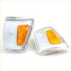 Chrome corner indicator light for toyota hilux 1989-2016 with chrome finish amber lenses and clear plastic casings
