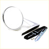 Chrome door fender mirror for chrysler valiant pacer with chrome finish, circular shape, angular mount, and hardware
