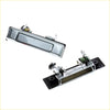 Back view of chrome door handle with black plastic mount and spring for Toyota Hilux 1984-1988 x2 set