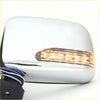 Chrome finished door mirror with amber led turn signal strip for toyota hilux surf tiger 1995-2005