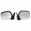 Black plastic side-view mirrors with reflective glass and mounting hardware for chrome door mirror x2 toyota hilux 88-97