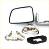 Chrome door mirror assembly for toyota hilux 5th gen with chrome finish black rubber trim and mounting bracket
