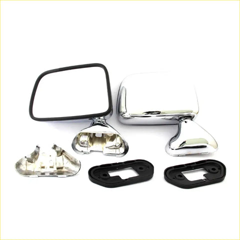 Chrome door mirrors for toyota hilux sr5 4runner surf 1988-1998 with chrome finish black rubber trim and mounting brackets