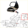 Black plastic electric folding side mirror with wiring and mounting hardware for toyota hilux 2004-2015 back view
