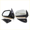 Chrome electric led door wing mirror for toyota hilux mk7 with chrome finish black plastic and integrated turn signal shown disassembled