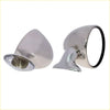 Chrome fender door mirror set for mazda familia with chrome finish retro teardrop design and black rimmed glass
