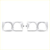 Pair of chrome finished rectangular headlight bezels with two circular cutouts for Isuzu faster kb bedford kb