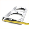 Silver glossy plastic chrome headlight door trim with two circular cutouts for isuzu faster kb bedford kb