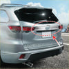 Silver metallic chrome plated abs rear boot cover trim with sleek curved design and emblem holder for toyota highlander