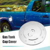 Shiny chrome plated fuel tank filler cap cover for toyota tundra with hinged lid and six mounting screws