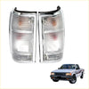 Chrome rear tail light for mazda b series bravo showing chrome finished side marker lights with clear textured lenses and red sections