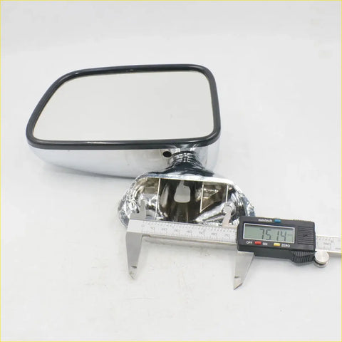 Chrome side door mirror for toyota hilux surf 1988-2004 with chrome finish black rubber trim and reflective glass
