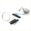 Chrome side mirror for chrysler valiant pacer with vintage style chrome finish and circular and oval reflective surfaces