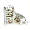Chrome tail light for mitsubishi l200 with chrome finish showing back side wiring and bulb sockets for 1987-1996 models