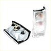 Chrome tail lightset for mazda b series with chrome finish clear lens and red white illuminated sections