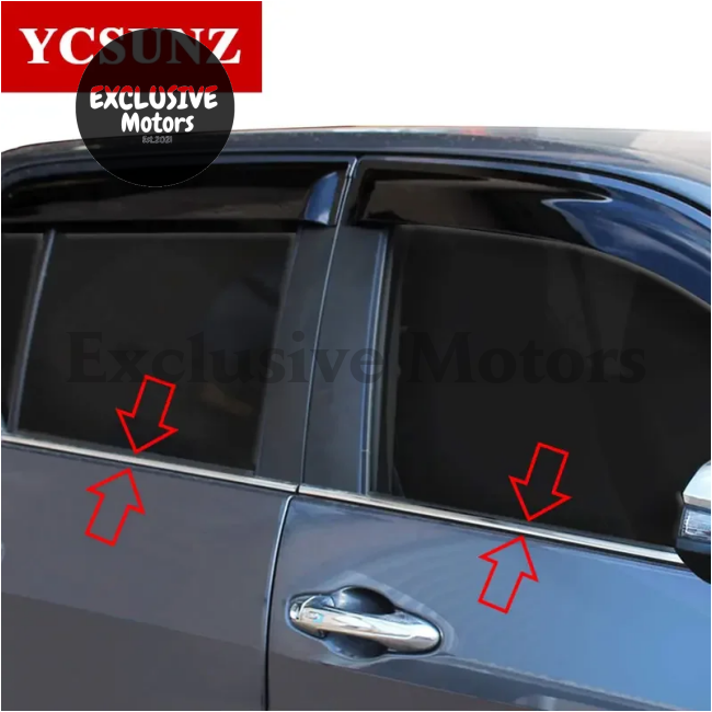 Toyota Hilux Revo Rocco 2016-2022 Chrome Window Trims