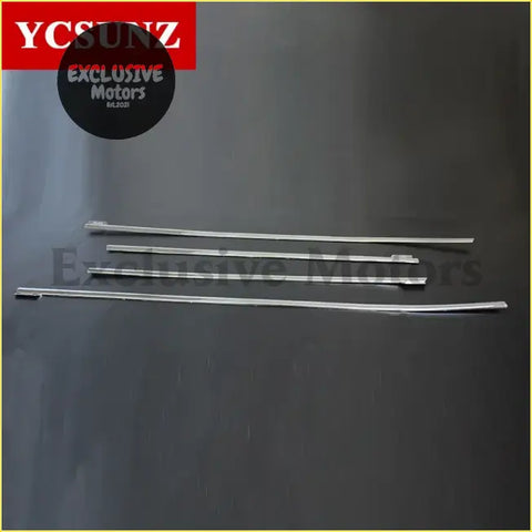 Three silver metallic door sill scuff plates with a polished finish for toyota hilux revo rocco 2016-2022 chrome window trims