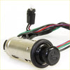 Black and silver cigarette lighter switch with multi-colored wiring for Toyota Hilux MK6 SR5 Champ 2011-2015 back side