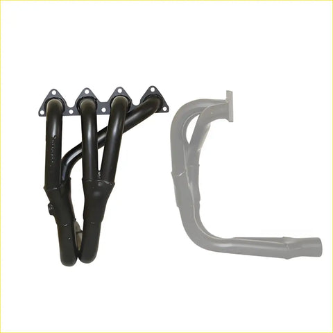 Black painted exhaust manifold with four cylindrical tubes and mounting brackets for civic vt1 1997 ext gasket dsf744