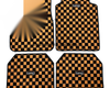 Tomu Orange Checker Floor Mats