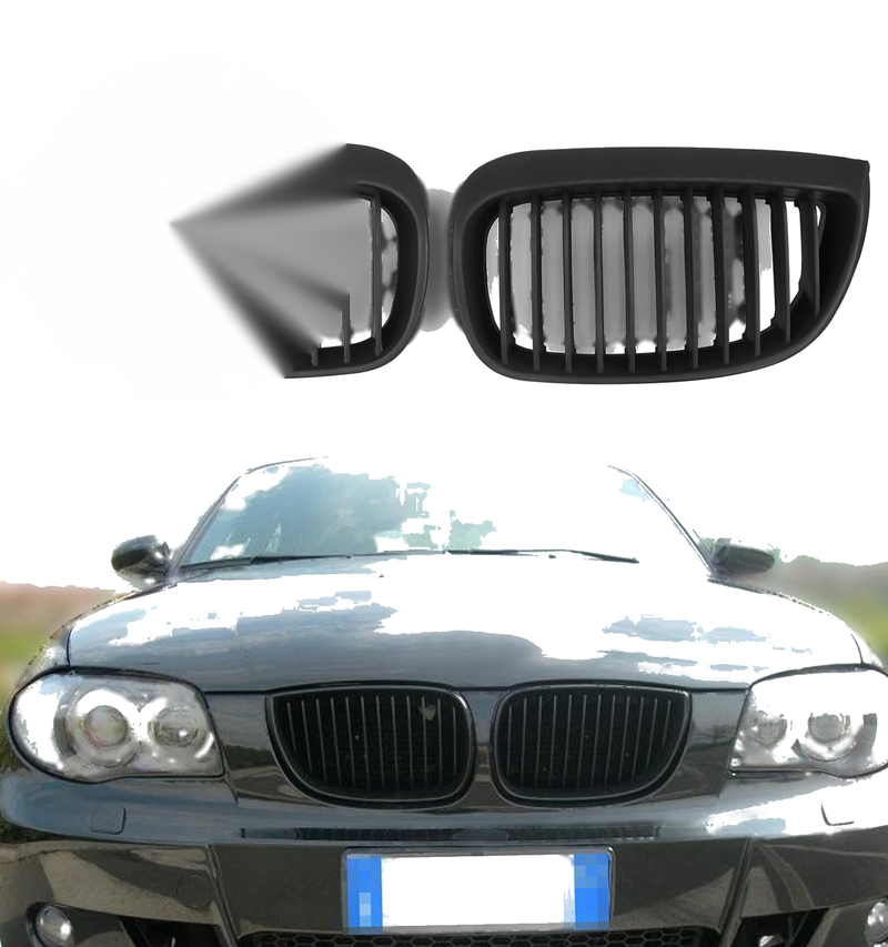 BMW 1 Series E81 / E87 Sport Matt Black Kidney Grille (2004-2007)