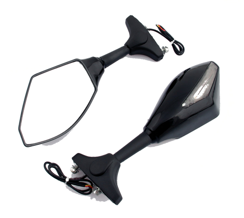 Honda Kawasaki Suzuki Yamaha Ducati Generic Universal Moto LED Turn Signal Mirrors