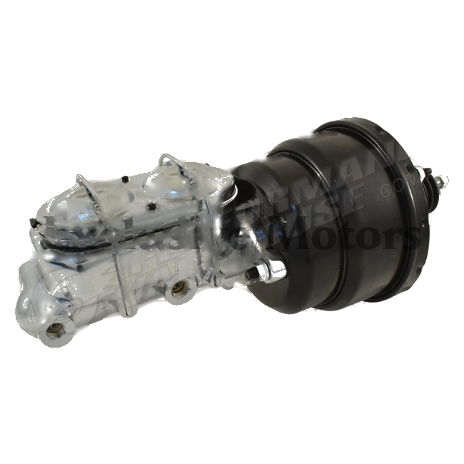GM 1-1/8" Chrome Master Cylinder & 7" Black Dual Brake Booster (1964-1972)