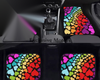 Custom Rainbow Hearts Floor Mats