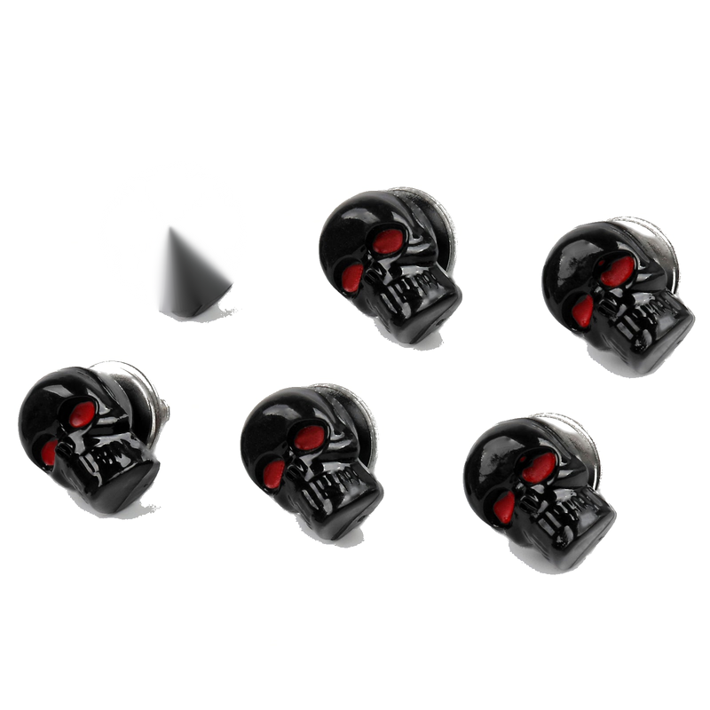 6x Universal Motorcycle Black Skull License Number Plate Frame Screw Bolt Generic