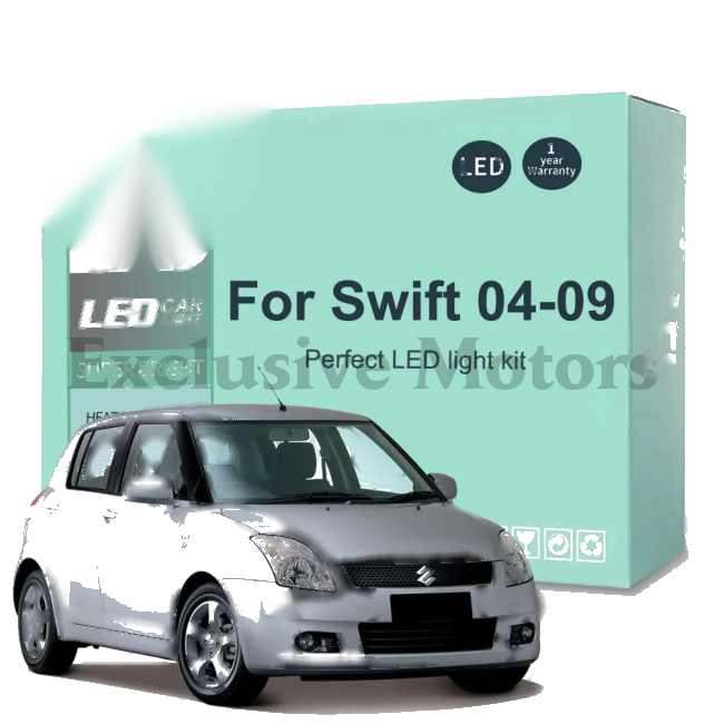 Suzuki Swift 2004 2005 2006 2007 2008 2009 Canbus Dome License Plate Lamp Car Accessories 8Pcs LED Interior Light Bulb Kit