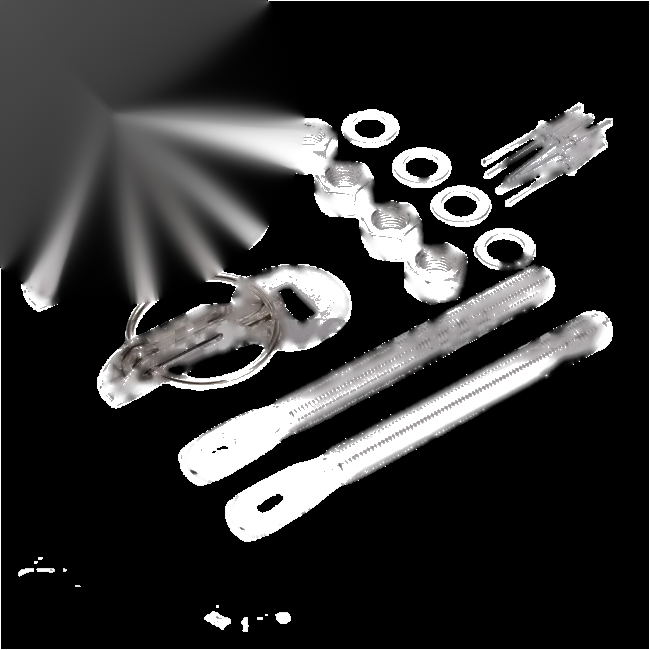 Alloy Silver Bonnet Hood Pin Lock Kit (Universal Fit)