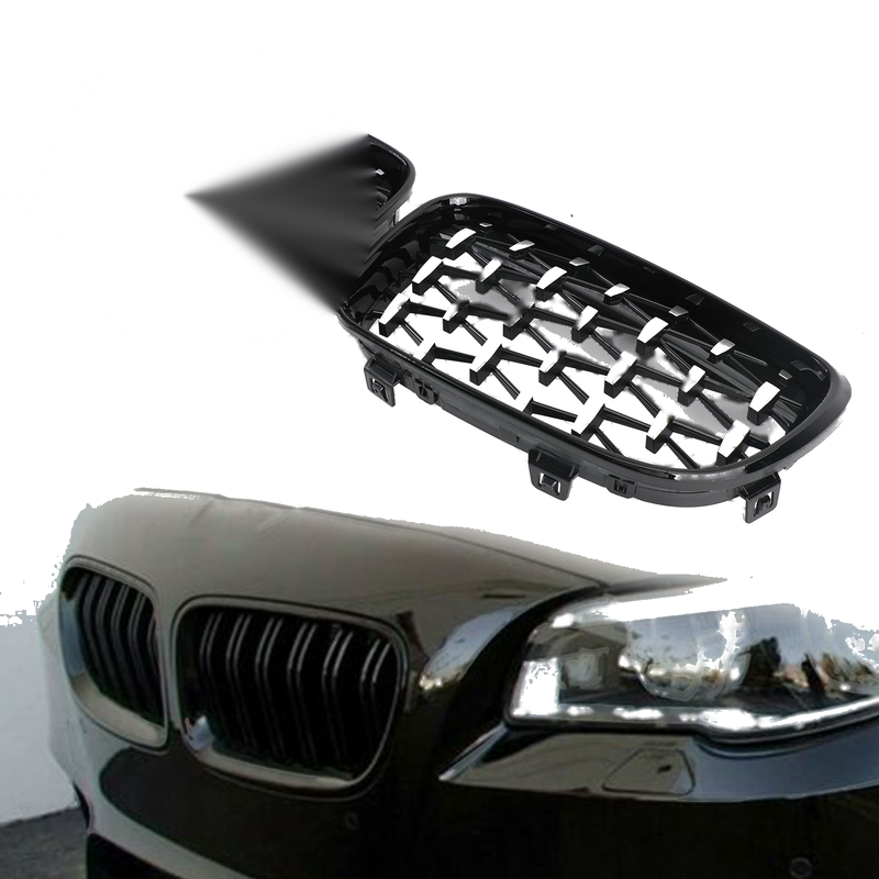 BMW 1 Series E81 E87 E82 E88 Black & Chrome Front Grille (2008-2012)