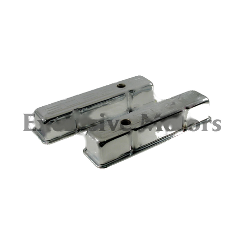 Chevy Small Block 350 Tall Chrome Steel Valve Covers (1955-2003)