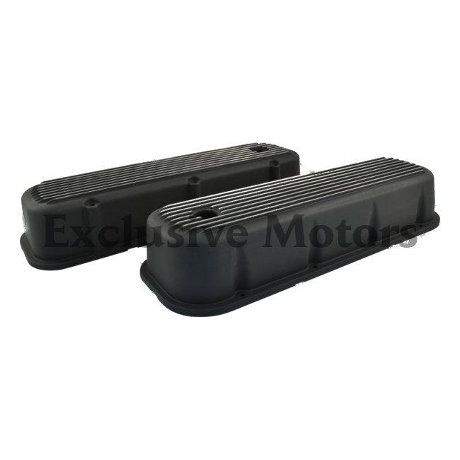 Chevy Big Block Black Finned Valve Covers Tall 396 427 454 502 (1965-2000)