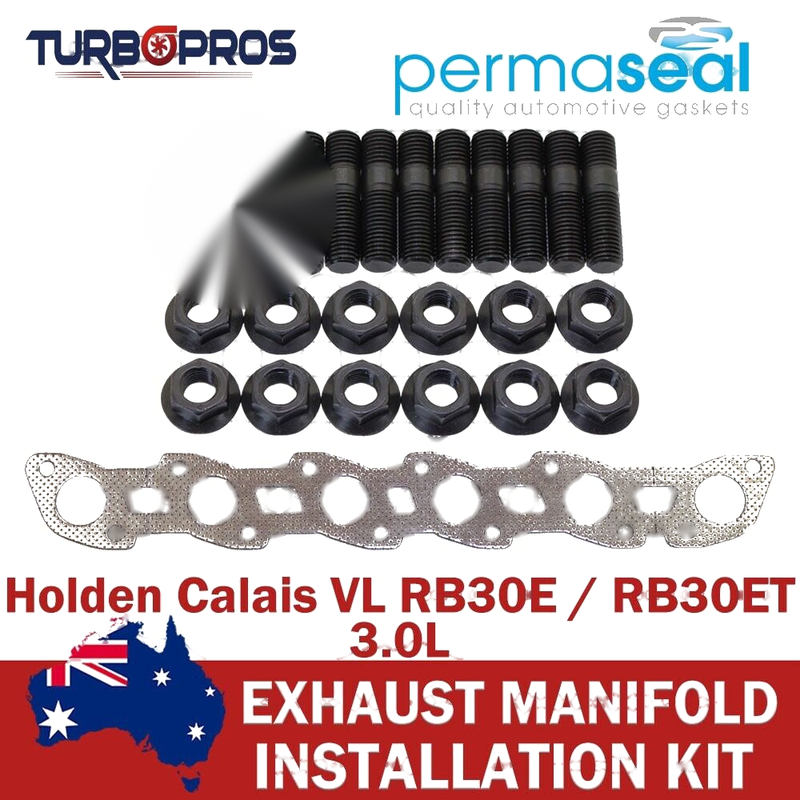 Holden Calais VL 3.0L Permaseal Exhaust Manifold Installation Studs&Gasket