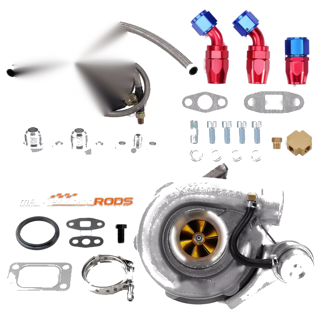 1.5L-2.5L any 4 6 cyl 420HP Billet Turbo Turbocharger A/R .63+Oil Line Kit