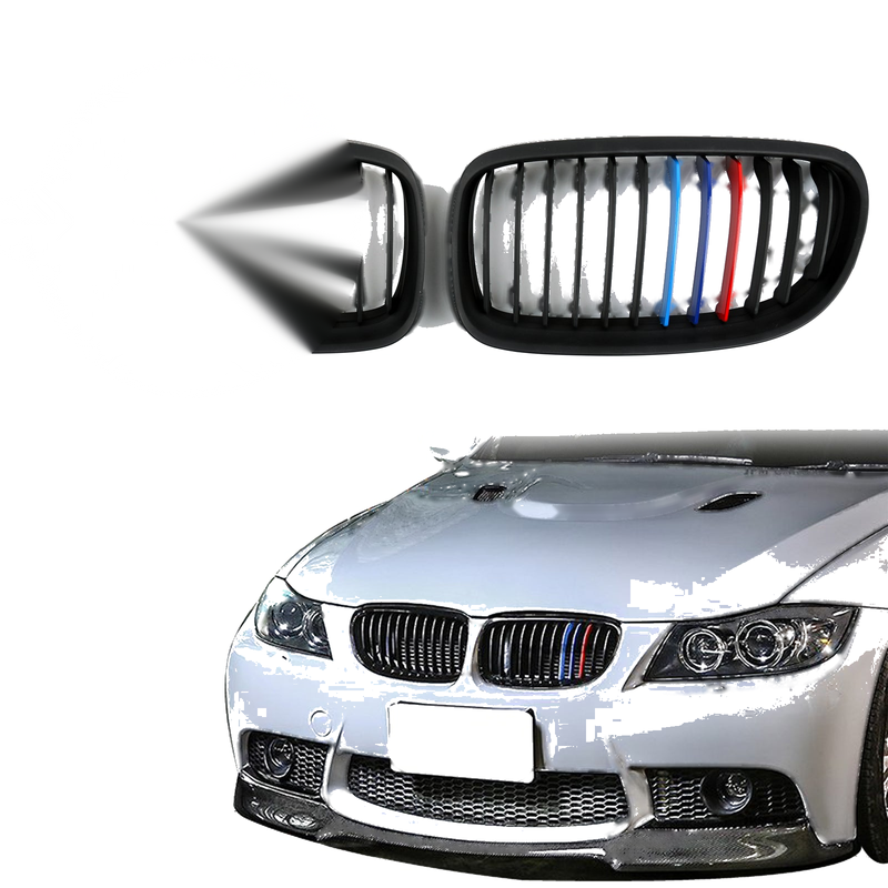 BMW E90 E91 LCI Matte Black Kidney Grille (2009-2012)
