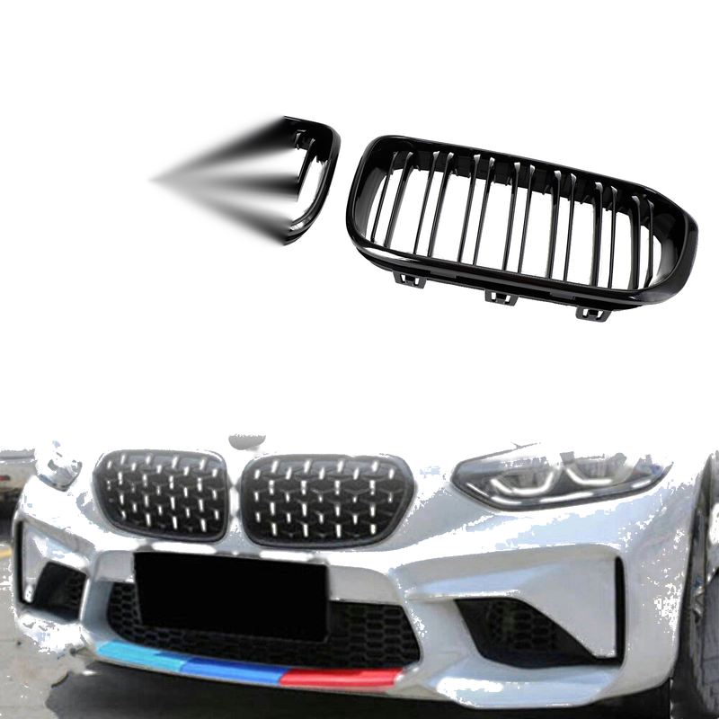 BMW 1 Series F20 F21 Gloss Black Double Kidney Grille (2015-2017)